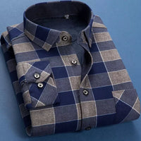 Camisa de manga comprida plus veludo grosso xadrez de alta qualidade