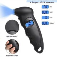 Ferramenta de teste de medidor de pressão de ar de pneu LCD digital portátil para carro, moto, bicicleta.