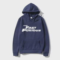 Moletom de manga comprida com capuz tops esportivos estampados Velozes e Furiosos