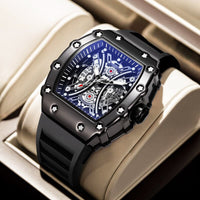 Relógio esportivo masculino com cronógrafo masculino estilo de moda de luxo pulseira de gel à prova d'água