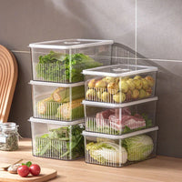 Organizador de geladeira transparente de alimentos Cestas de frutas e vegetais frescos