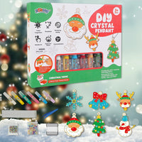 DIY Crystal Paint Arts and Crafts Set Crystal Pendant Painting Kit Christmas Present for Kids Birthday Gifts Hanging Ornament