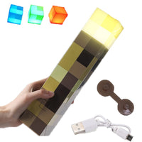 Tocha decorativa com luz em Led noturna carregamento usb com fivela 11 polegadas