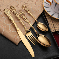 Luxuoso conjunto com 24 peças cor ouro Retro estilo europeu