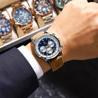 Relógio masculino de luxo de alta qualidade à prova d'água cronógrafo luminoso