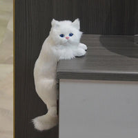 Gato peludo realista, simulação fofa, estatuetas de animais, decoração em casa, modelo de gatinho.