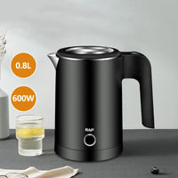 Chaleira elétrica de viagem, chá, café, 800ml, aço inoxidável, portátil e smart