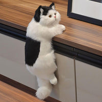 Gato peludo realista, simulação fofa, estatuetas de animais, decoração em casa, modelo de gatinho.