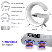 Caixa de som, Carregador e despertador inteligente em Led com auto falante e bluetooth