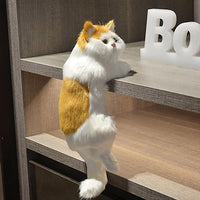 Gato peludo realista, simulação fofa, estatuetas de animais, decoração em casa, modelo de gatinho.