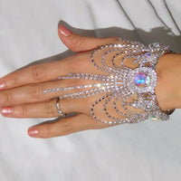 Crystal Tassel Arm Chain Bracelet Bridal Hand Accessories Belly Dance Designer Bling Rhinestone Bangle Anklet Dress Jewelry