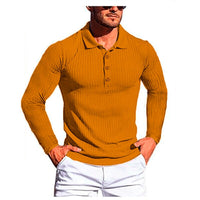 Camisa confortável masculina de mangas compridas, top elástico alto.