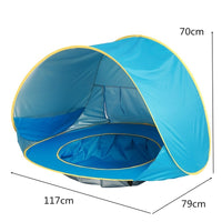Barraca para bebês portátil com sombra para praia e piscina com proteção solar UV