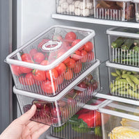 Organizador de geladeira transparente de alimentos Cestas de frutas e vegetais frescos
