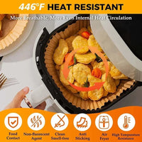 100PCS Air Fryer Papel Descartável Quadrado Redondo Papel para Assar Antiaderente