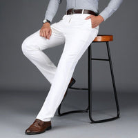 Calça casual estilo britânico justa de alta qualidade.