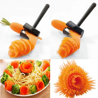 Cortador de frutas e vegetais, cortador em espiral doméstico formato de flores e cortador em espiral