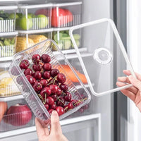 Organizador de geladeira transparente de alimentos Cestas de frutas e vegetais frescos