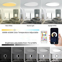 Luz de teto redonda LED WIFI inteligente compatível com Alexa Google Assistant pra casa