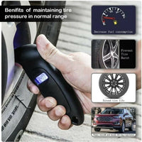 Ferramenta de teste de medidor de pressão de ar de pneu LCD digital portátil para carro, moto, bicicleta.