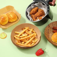 100PCS Air Fryer Papel Descartável Quadrado Redondo Papel para Assar Antiaderente