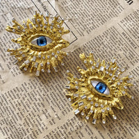 Baroque Style Fashion Alloy Big Eyes Dangle Earrings For Women Jewelry Exaggerated Ladys' Statement Earrings Accessories