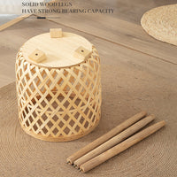 Conjunto com 3 Vasos Feito à mão de bambu de flores com suporte pra planta e decoração para casa
