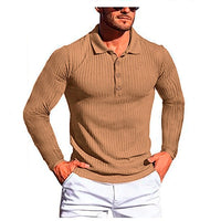 Camisa confortável masculina de mangas compridas, top elástico alto.