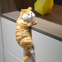 Gato peludo realista, simulação fofa, estatuetas de animais, decoração em casa, modelo de gatinho.