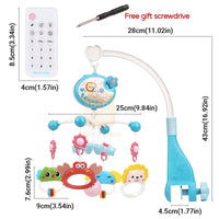 Brinquedo chocalho móvel para berço de bebê de 0 a 12 meses, projetor musical rotativo, luz noturna, cama, sino, educacional.