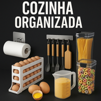 COMBO 8 - ORGANIZAÇÃO COMPLETA DA SUA COZINHA- COM 18 PRODUTOS