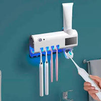 Dispensador e aplicador automático de pasta de dente antibacteriano com porta-escovas para uso no banheiro
