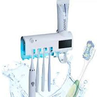 Dispensador e aplicador automático de pasta de dente antibacteriano com porta-escovas para uso no banheiro