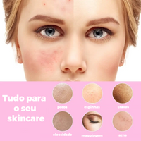 Escova Facial Elétrica de Limpeza de Pele com 3 Escovas - Limpeza Profunda em Casa