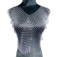 Sexy Mesh Crop Tops para mulheres
