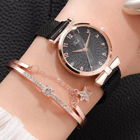 Luxo feminino pulseira relógios de quartzo