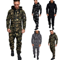 Conjunto Camuflagem Splicing Manga Longa Com Capuz