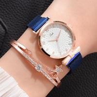 Luxo feminino pulseira relógios de quartzo