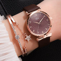 Luxo feminino pulseira relógios de quartzo