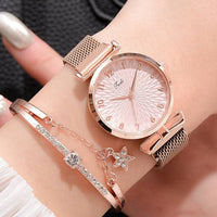 Luxo feminino pulseira relógios de quartzo