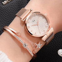 Luxo feminino pulseira relógios de quartzo
