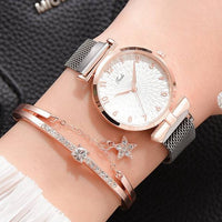 Luxo feminino pulseira relógios de quartzo