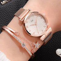 Luxo feminino pulseira relógios de quartzo
