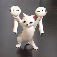 Suporte de fone de ouvido gato dançante para AirPods