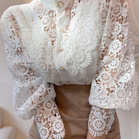 Blusa feminina sexy de renda branca