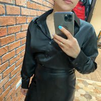Moda outono/ inverno Camisa Social de Seda