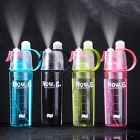 Nova garrafa de água spray criativa, atomizadoras, portáteis para esportes ao ar livre e academia