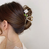 Novos grampos de cabelo formato flor