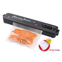 Máquina de embalagem seladora a vácuo TINTON LIFE 220V/110V com 10pcs grátis para alimentos
