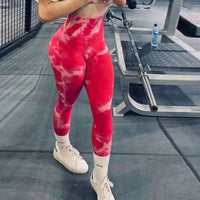 Legging feminina tie dye para academia sem costura